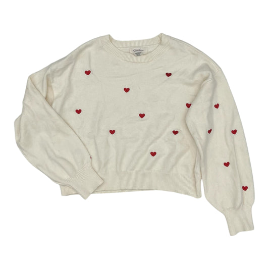Sweater By Jessica Simpson In Cream & Red, Size:L