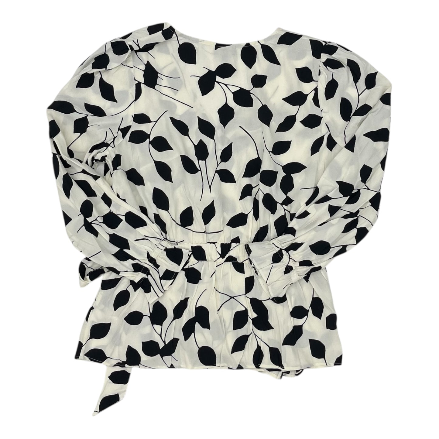 Blouse Ls By Talbots In Black & Cream, Size:1X