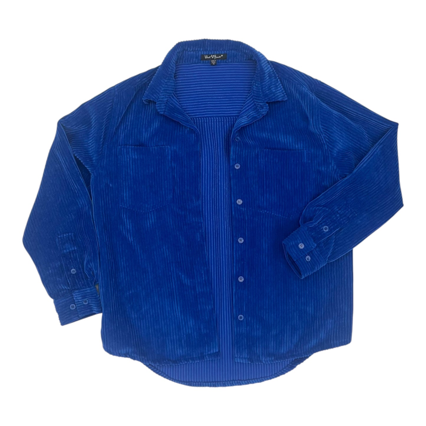 Jacket Shirt By Velvet Heart In Blue, Size:M