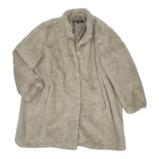 Jacket Faux Fur & Sherpa By Kenneth Cole In Tan, Size:3X