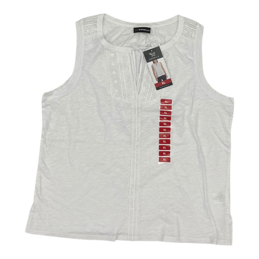 Top Sleeveless By Rafaella In White, Size:Xl