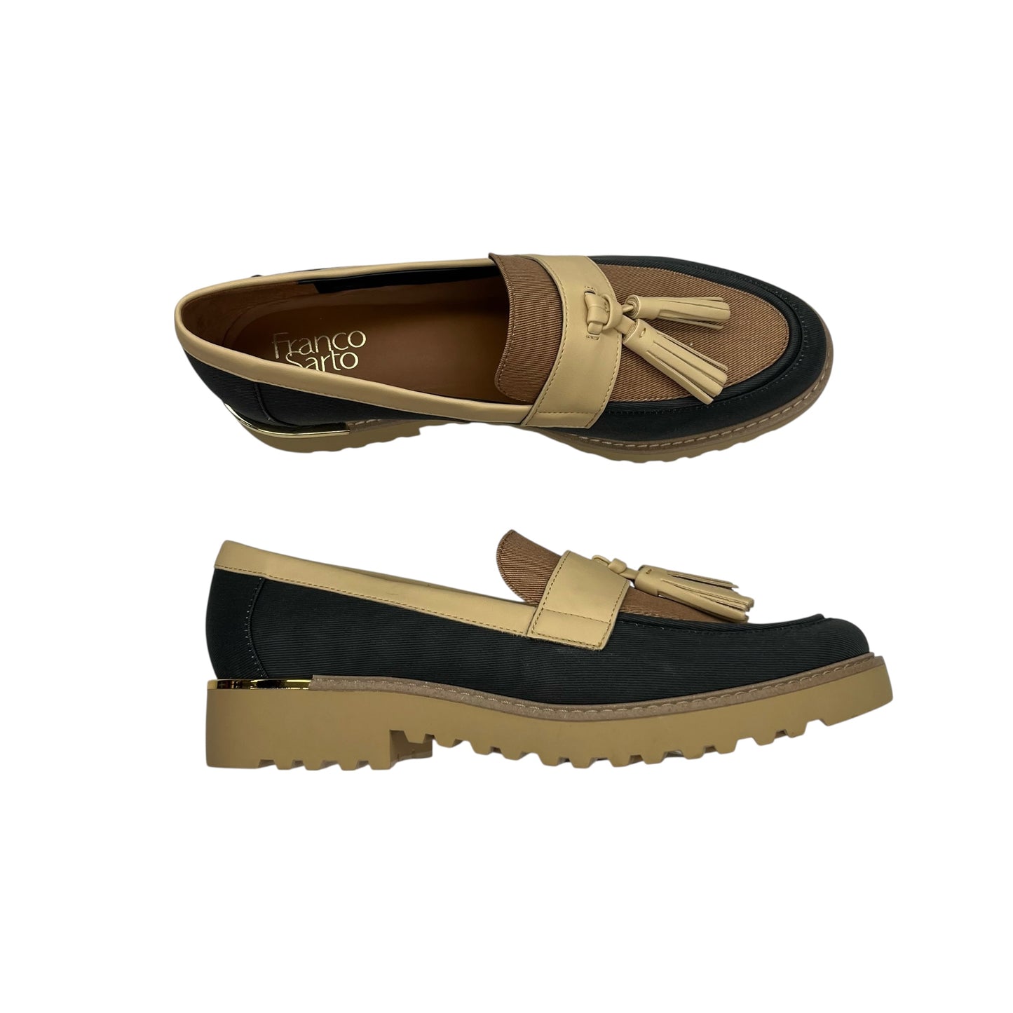 Shoes Flats By Franco Sarto In Black & Brown, Size:9