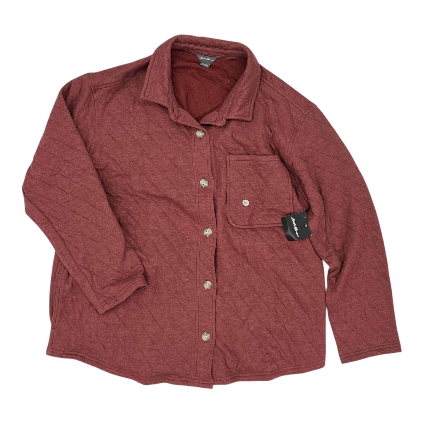 Jacket Shirt By Eddie Bauer In Red, Size:2X