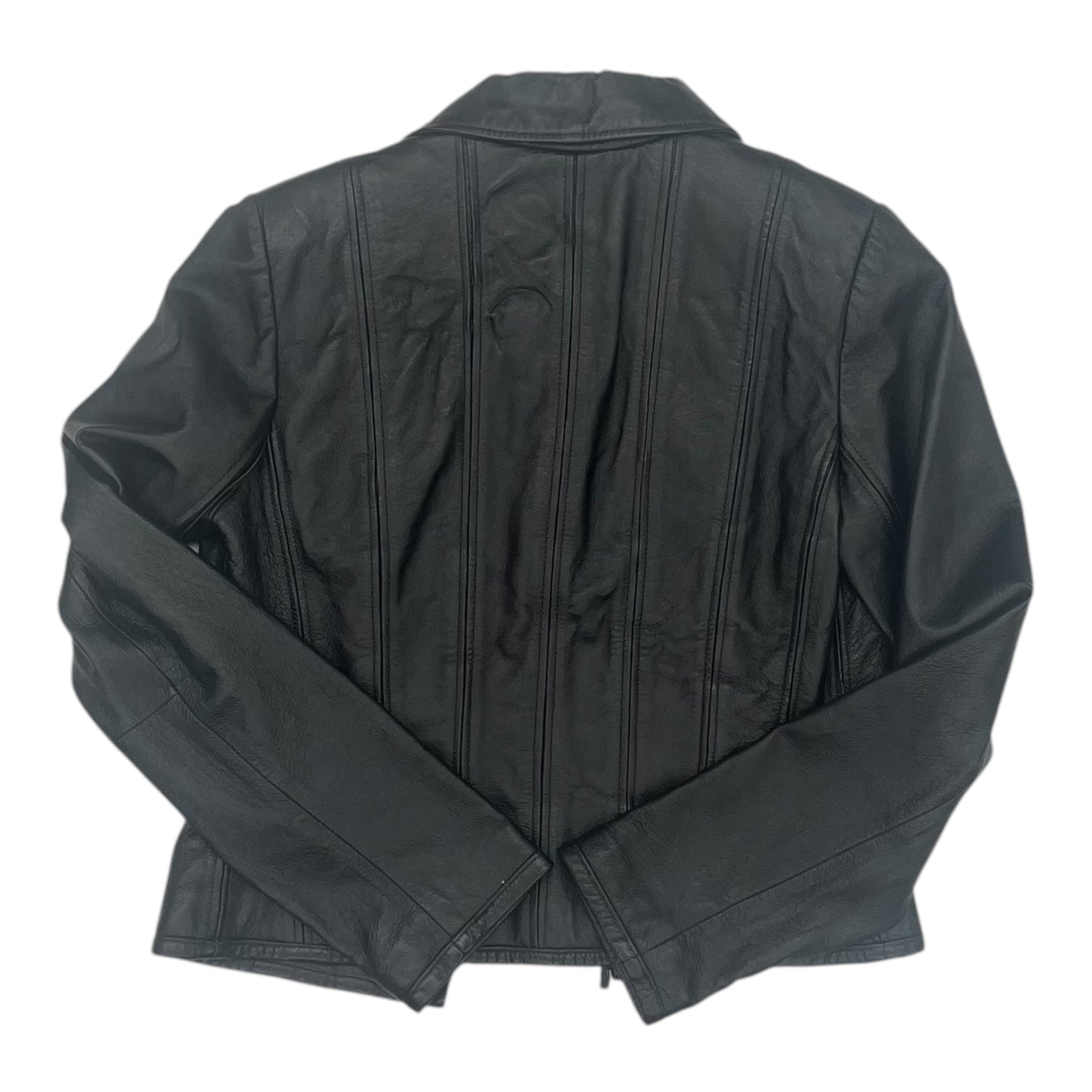 Jacket Leather By Moda Intl In Black, Size:S