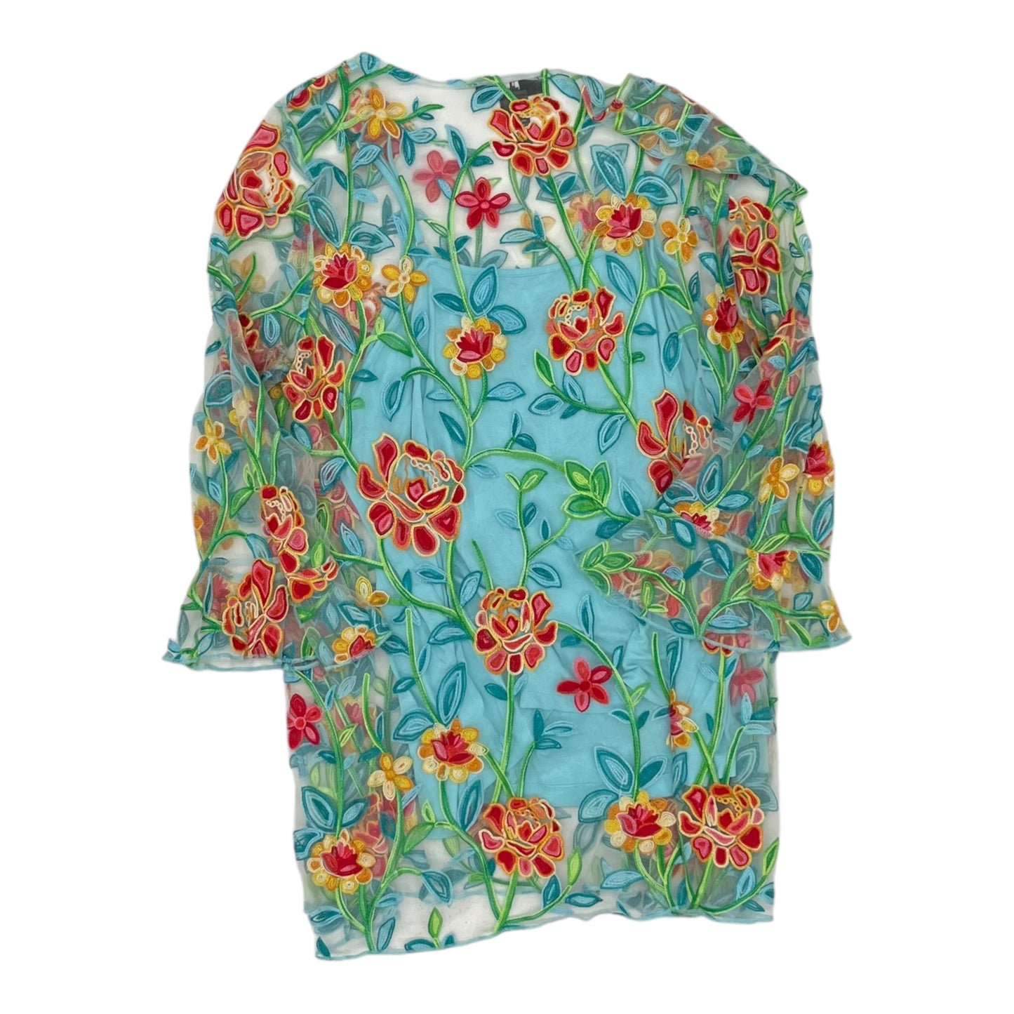 Blouse Ls By Ali Miles In Floral Print, Size:1X