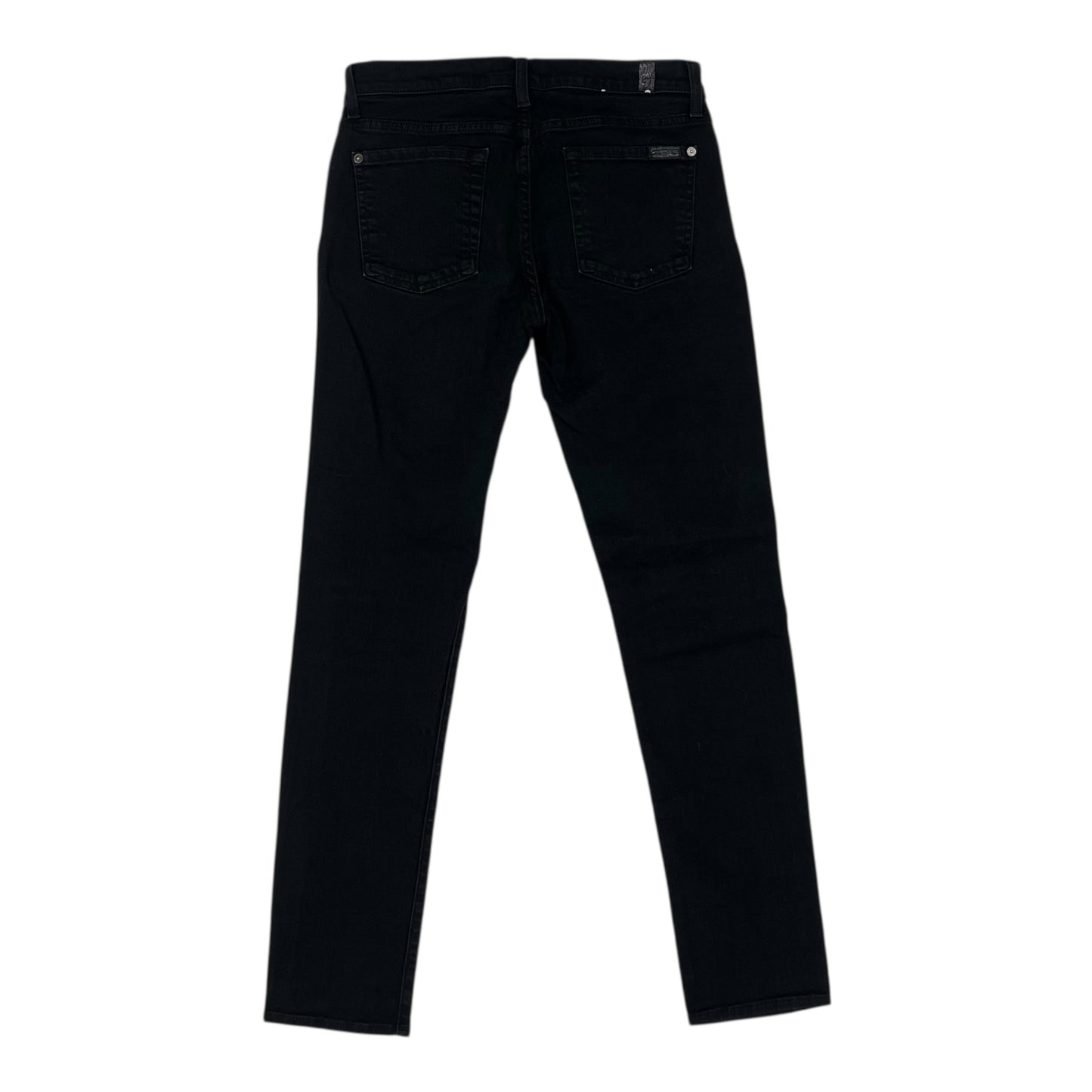 Jeans Skinny By 7 For All Mankind In Black Denim, Size:6