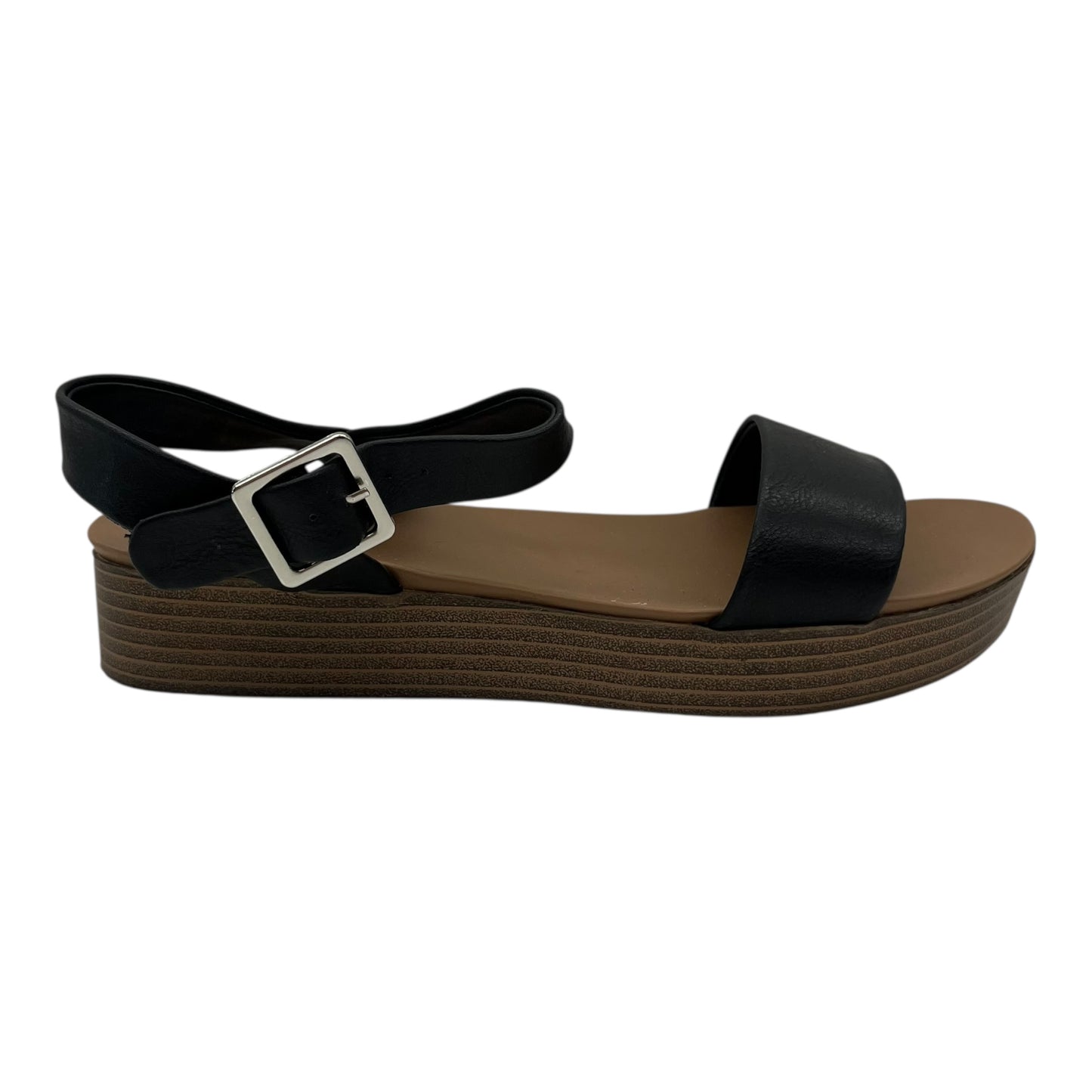 Sandals Flats By Cushionaire In Black, Size:8