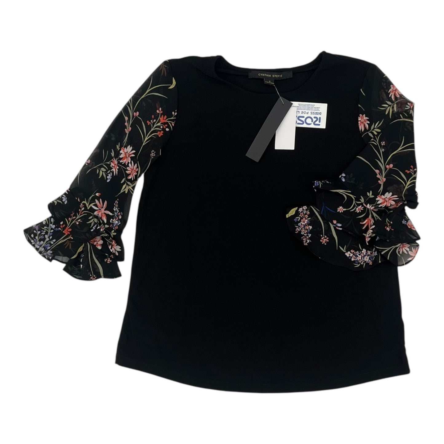 Blouse 3/4 Sleeve By Cynthia Steffe In Black, Size:S