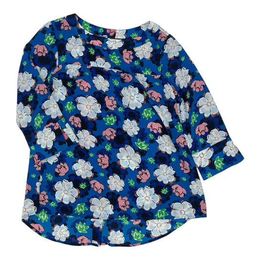 Blouse 3/4 Sleeve By Banana Republic In Floral Print, Size:Xs