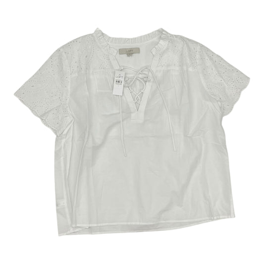 Blouse Ss By Loft In White, Size:L