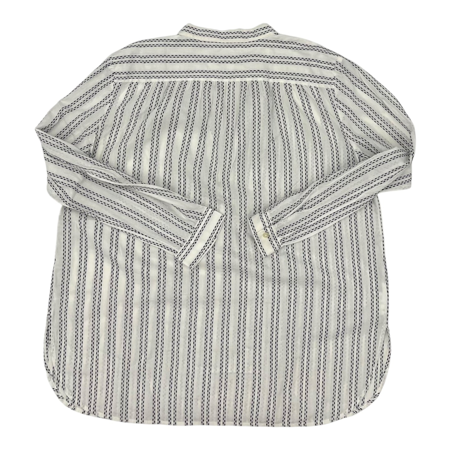 Blouse Ls By Loft In Black & Cream, Size:Xl