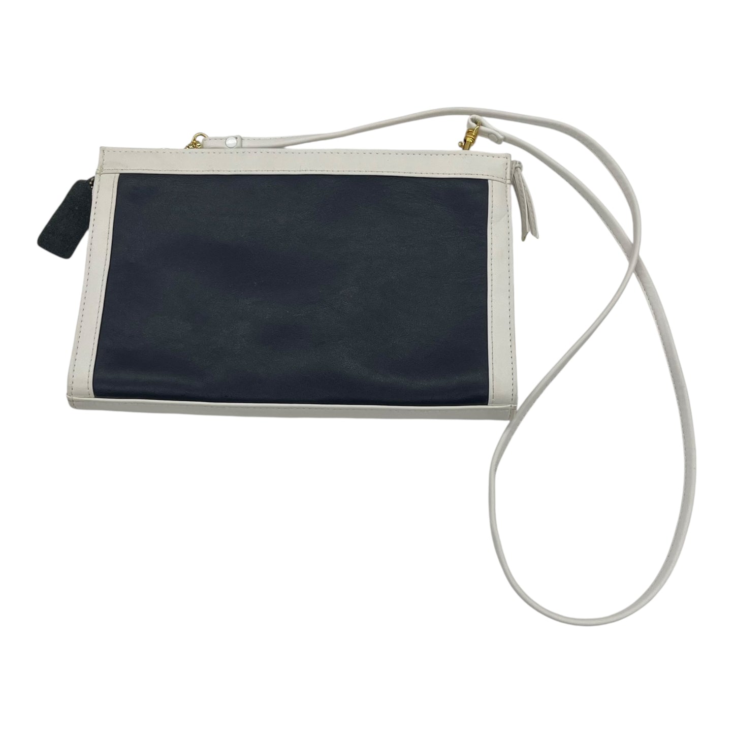 Crossbody Leather By Cme In Blue & Cream, Size:Medium