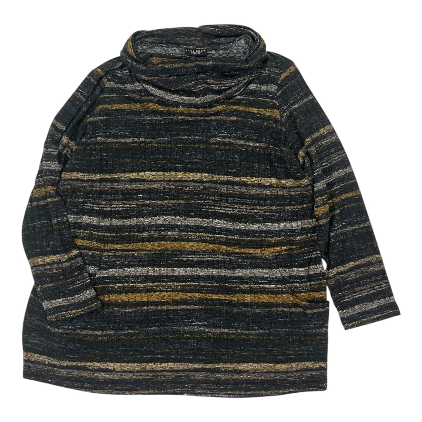 Top Ls By Susan Graver In Grey & Tan, Size:2X