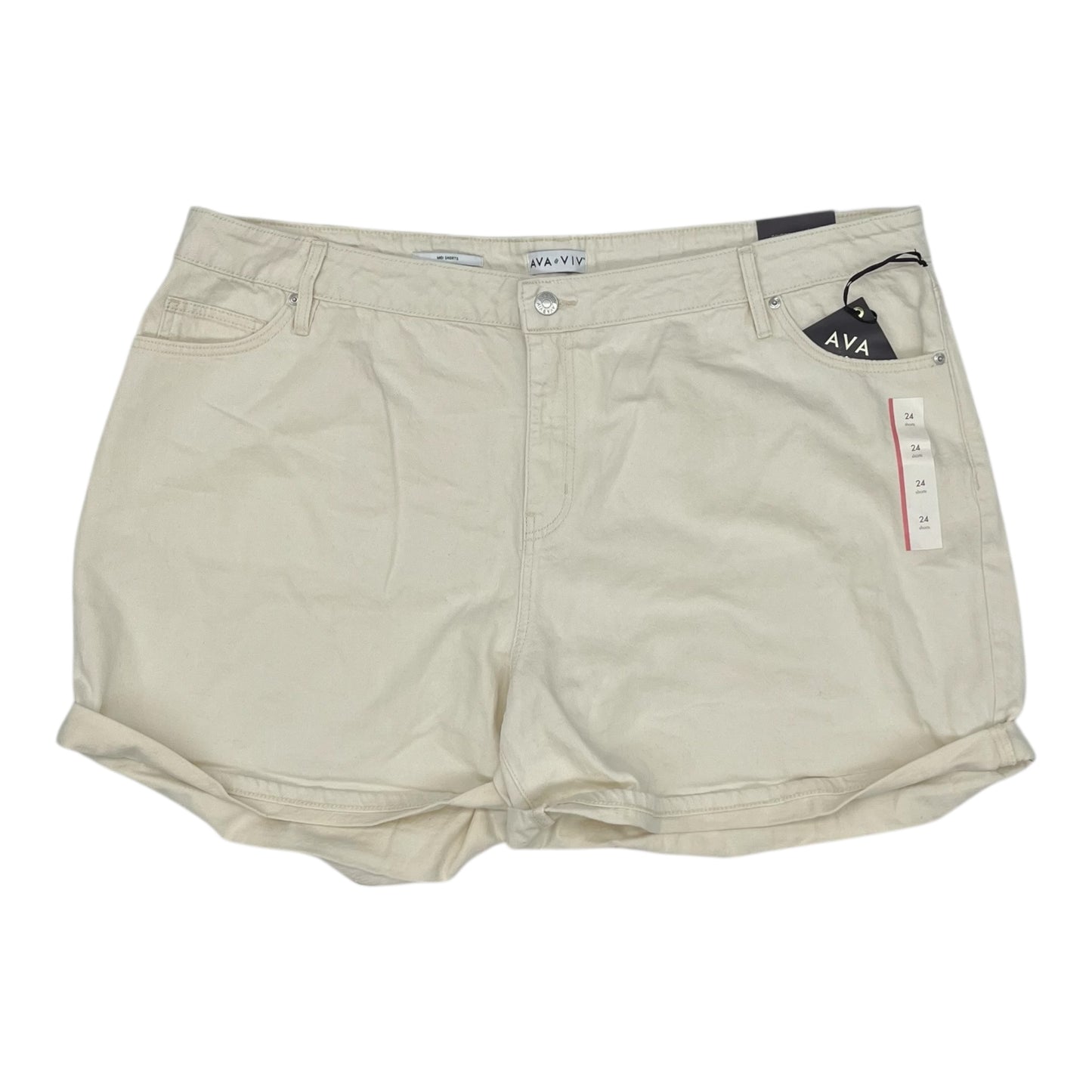 Shorts By Ava & Viv In Cream Denim, Size:24