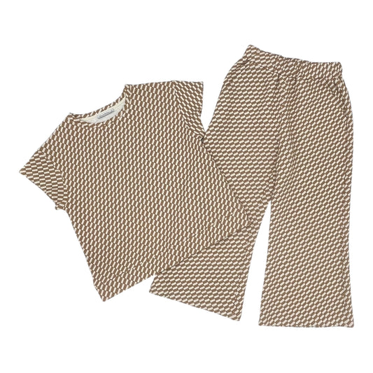 Pants Set 2Pc By See And Be Seen In Brown & Cream, Size:S