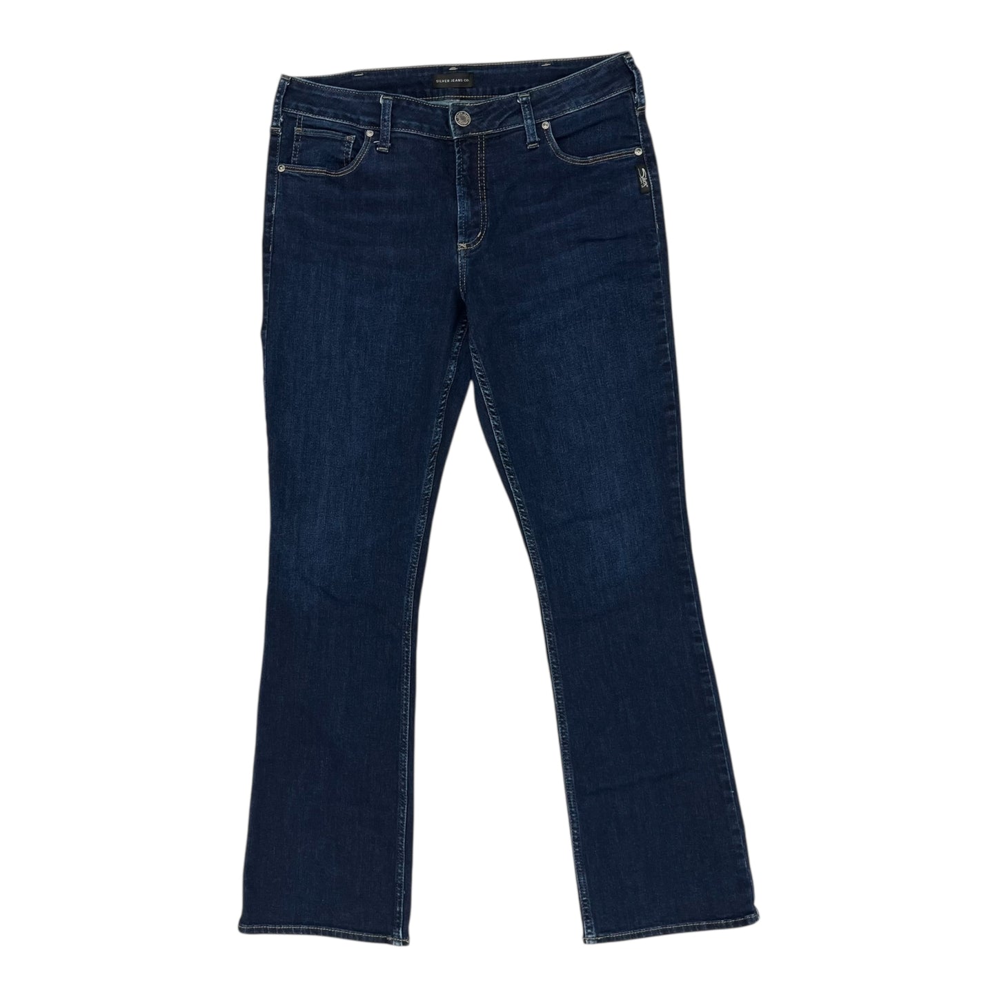 Jeans Boot Cut By Silver In Blue Denim, Size:18