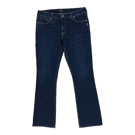 Jeans Boot Cut By Silver In Blue Denim, Size:18