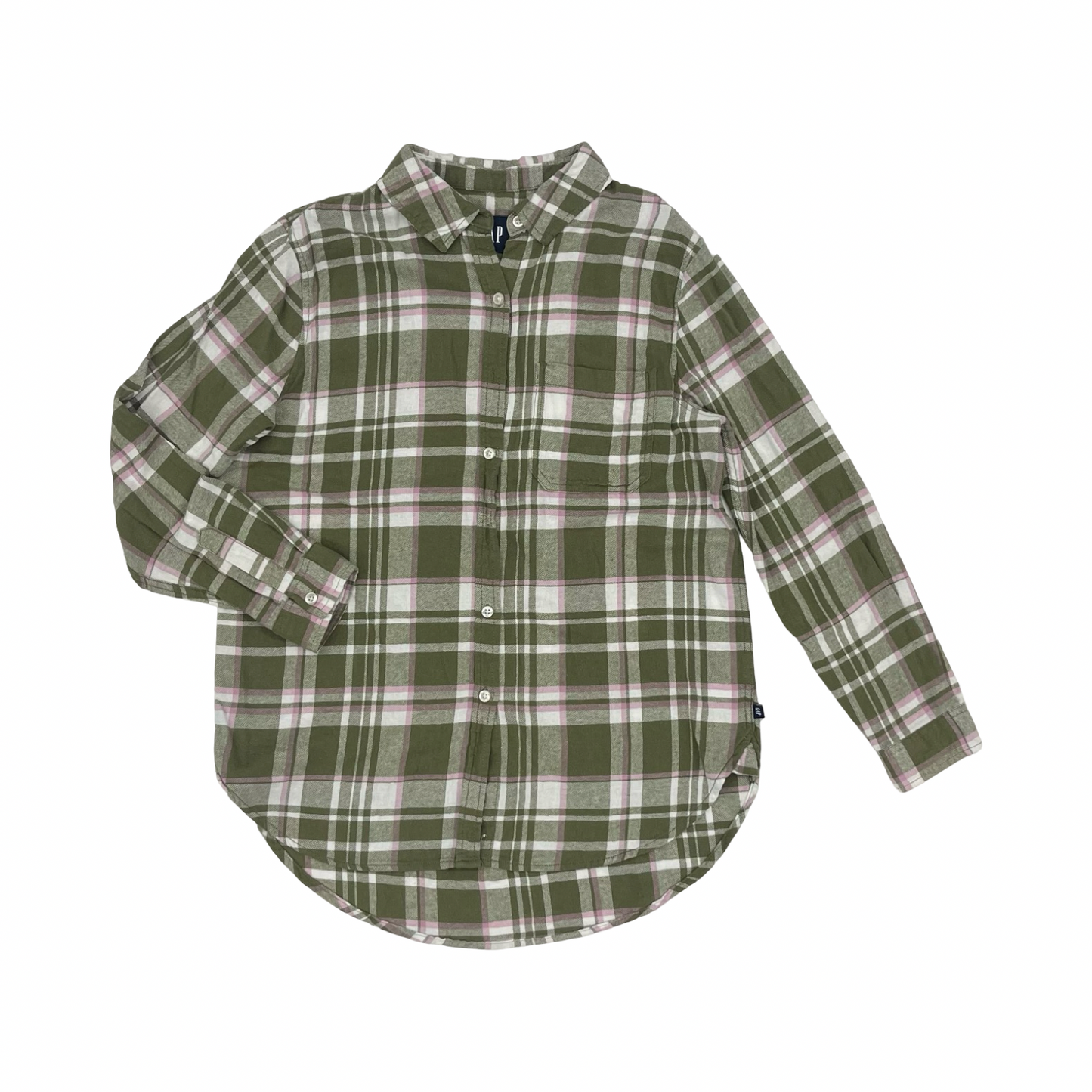 Top Ls By Gap In Plaid Pattern, Size:M