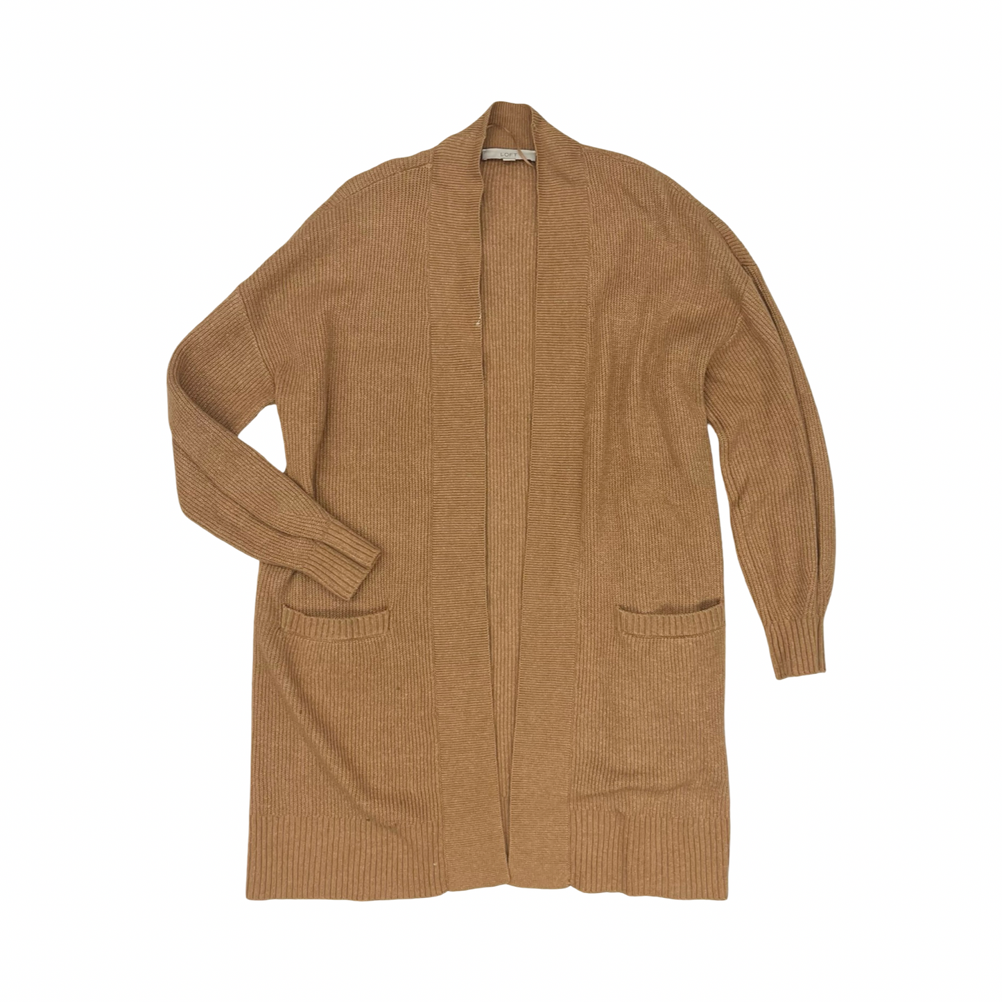 Sweater Cardigan By Loft In Tan, Size:Xl