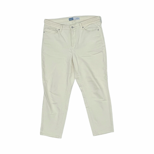 Jeans Straight By Old Navy In Cream Denim, Size:14
