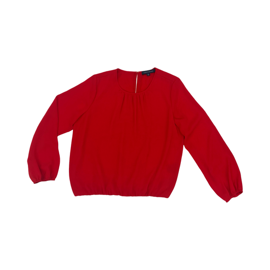 Blouse Ls By Tommy Hilfiger In Red, Size:L