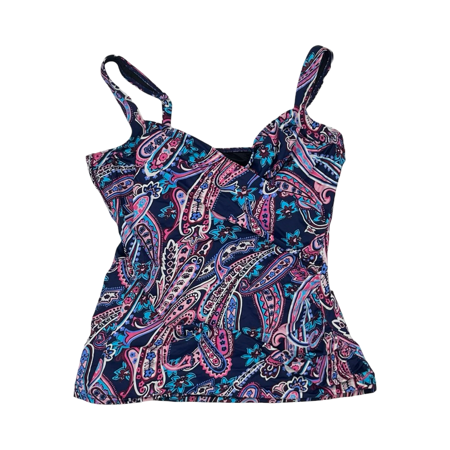 Swimsuit Top By Talbots In Blue & Pink, Size:16