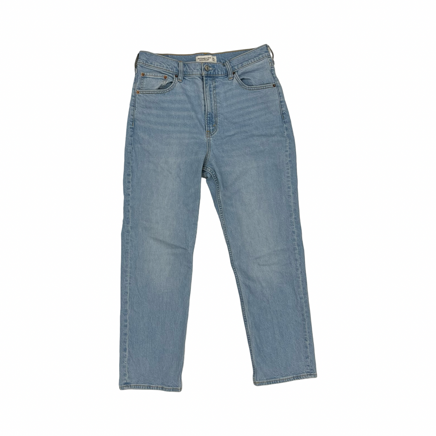 Jeans Straight By Abercrombie And Fitch In Blue Denim, Size:30