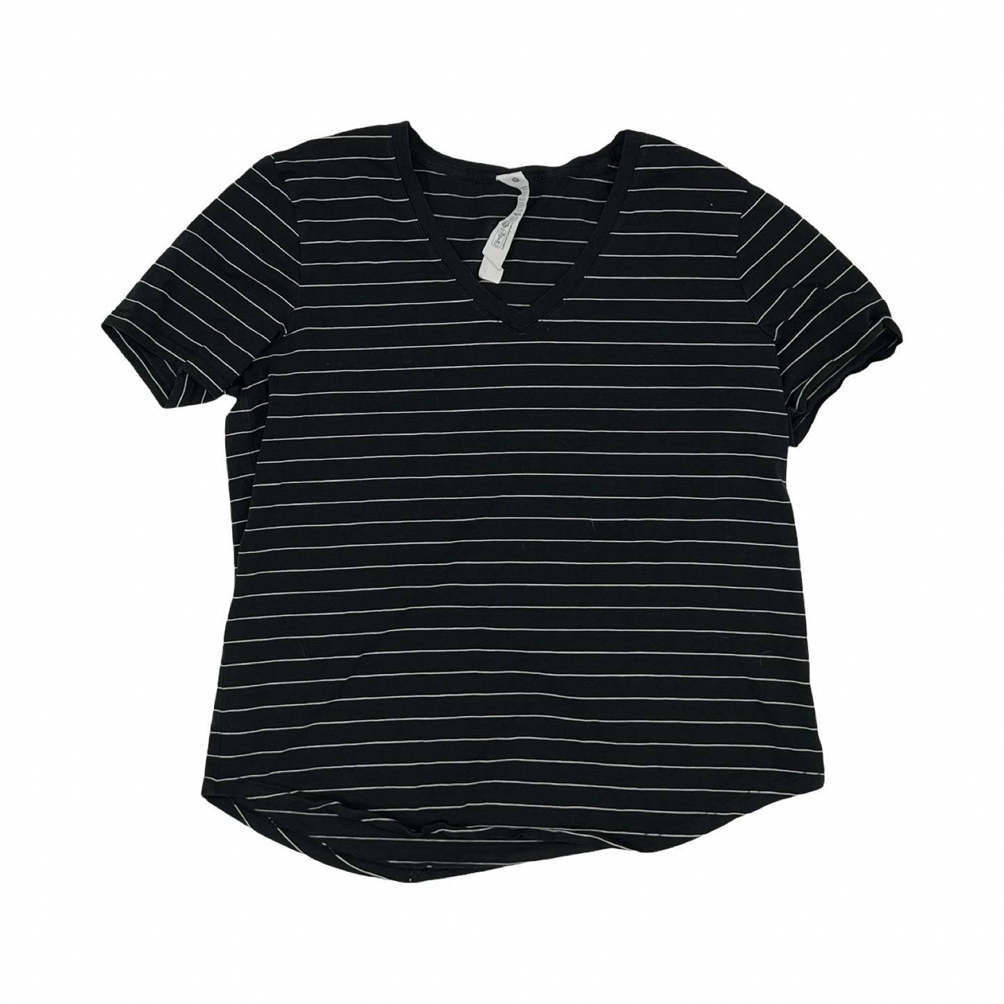 Athletic Top Ss By Lululemon In Black & White, Size:M