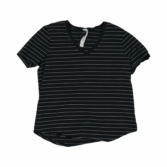 Athletic Top Ss By Lululemon In Black & White, Size:M