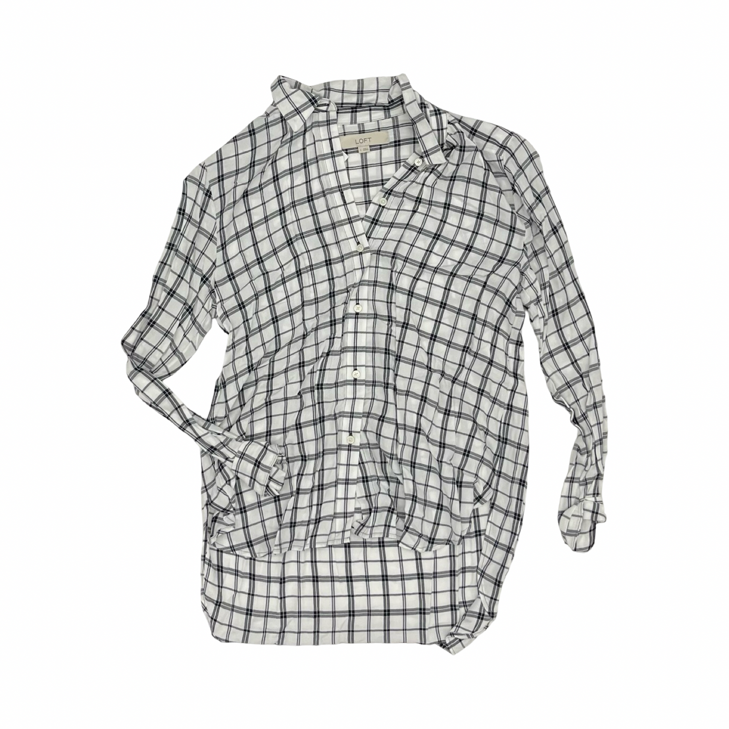 Blouse Ls By Loft In White, Size:S