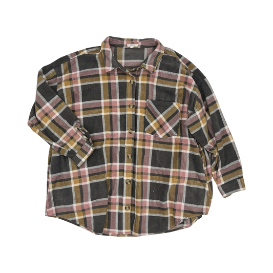 Jacket Shirt By Maurices In Grey, Size:4X