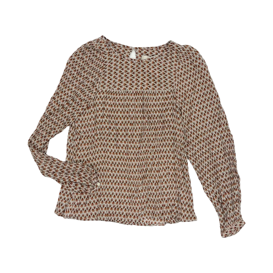 Blouse Ls By Loft In Orange, Size:S