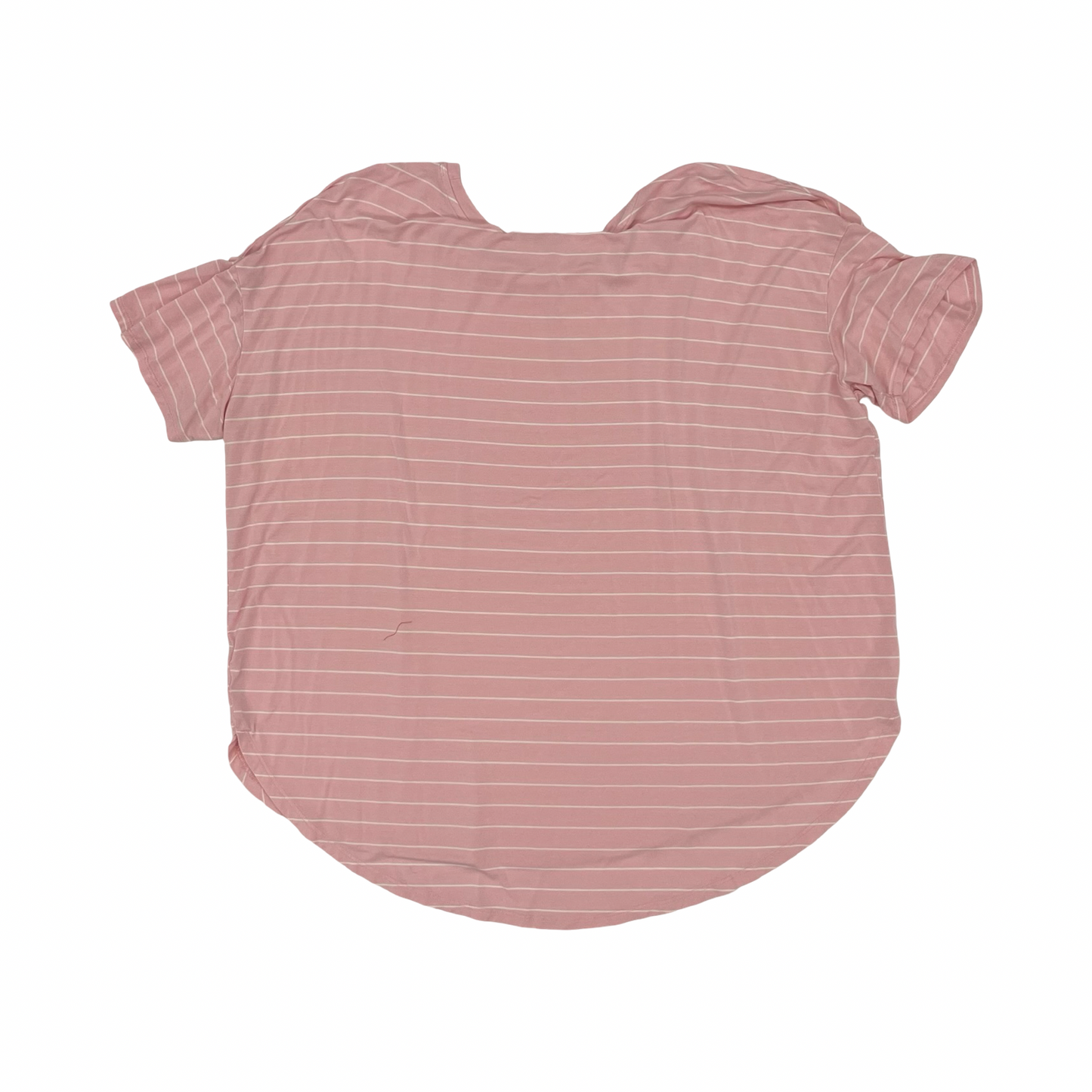 Top Ss By Time And Tru In Pink & White, Size:Xxl