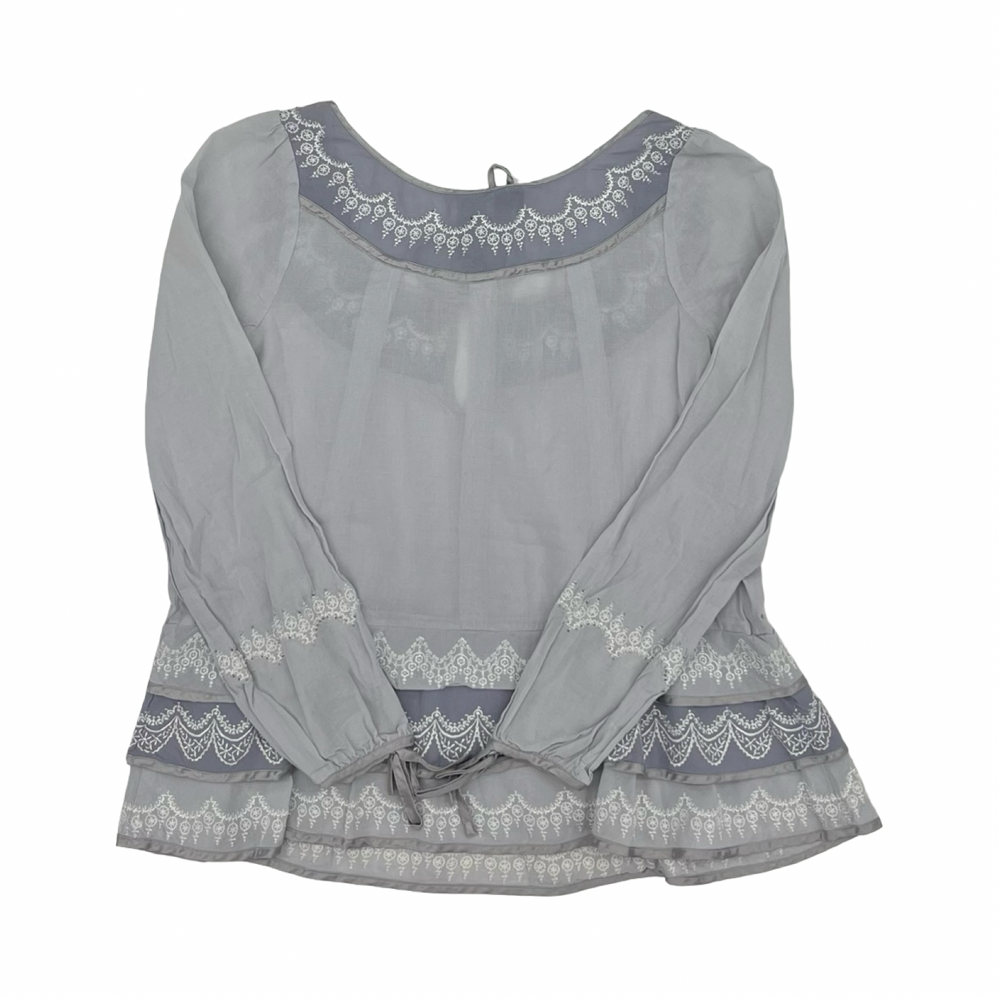 Blouse Ls By Lithe In Blue, Size:Xs