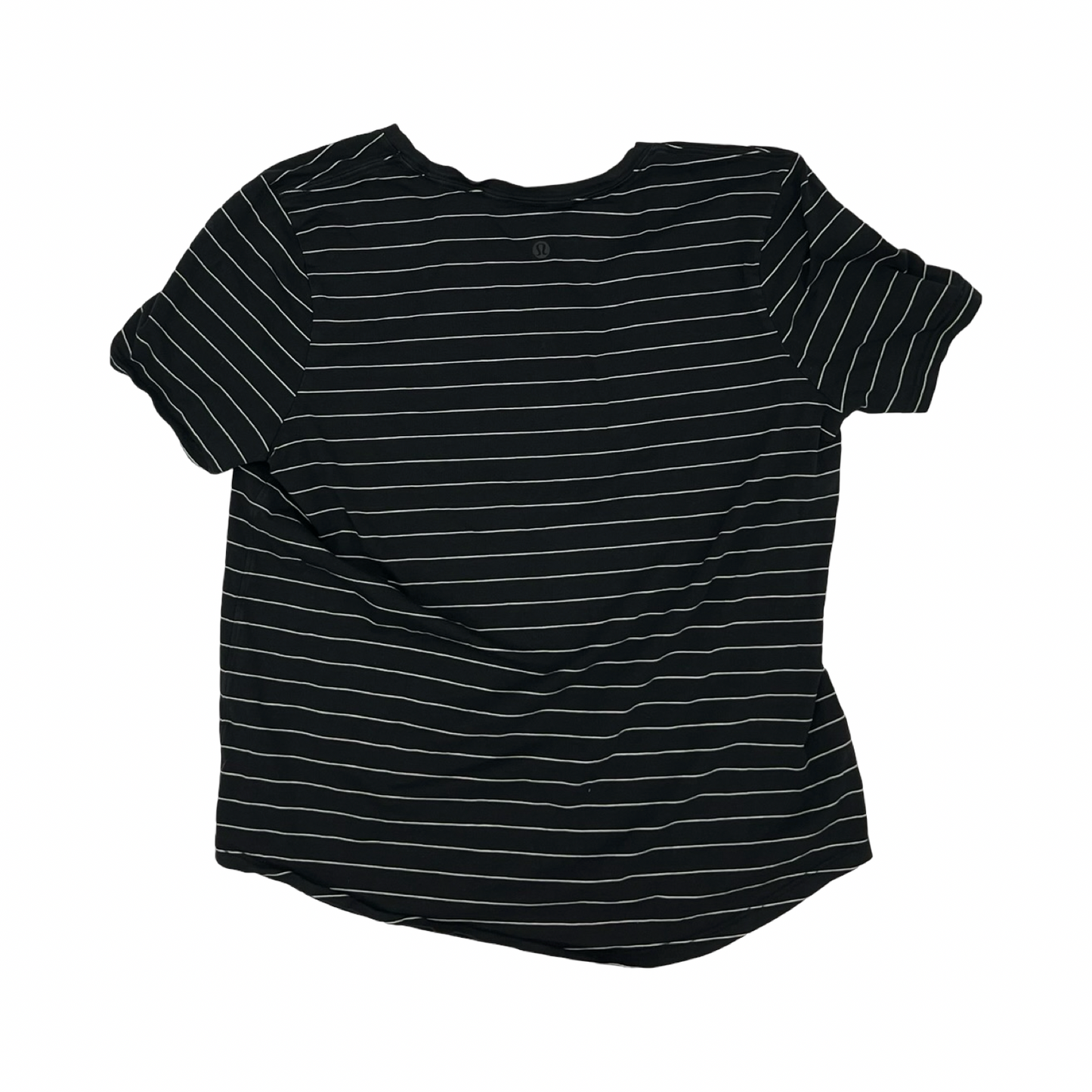 Athletic Top Ss By Lululemon In Black & White, Size:M