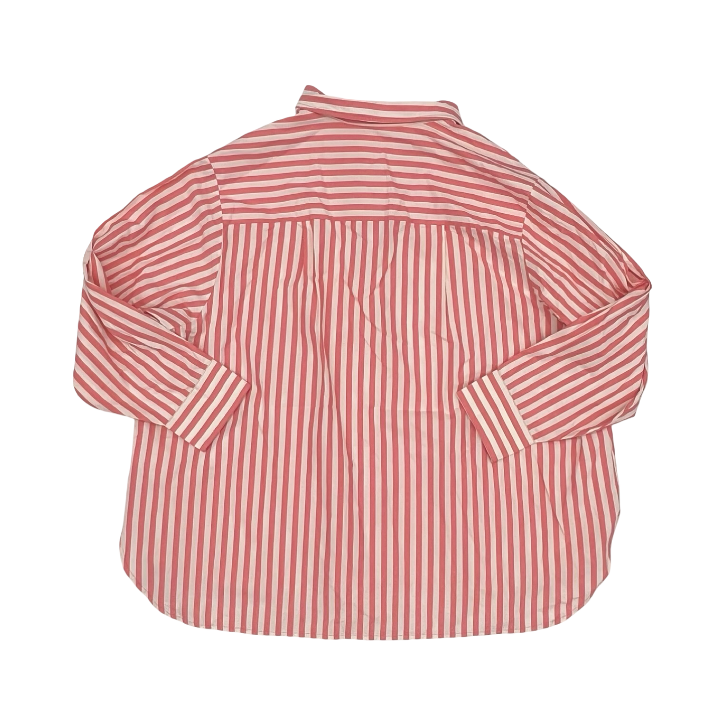 Blouse Ls By The Drop In Pink & White, Size:4X