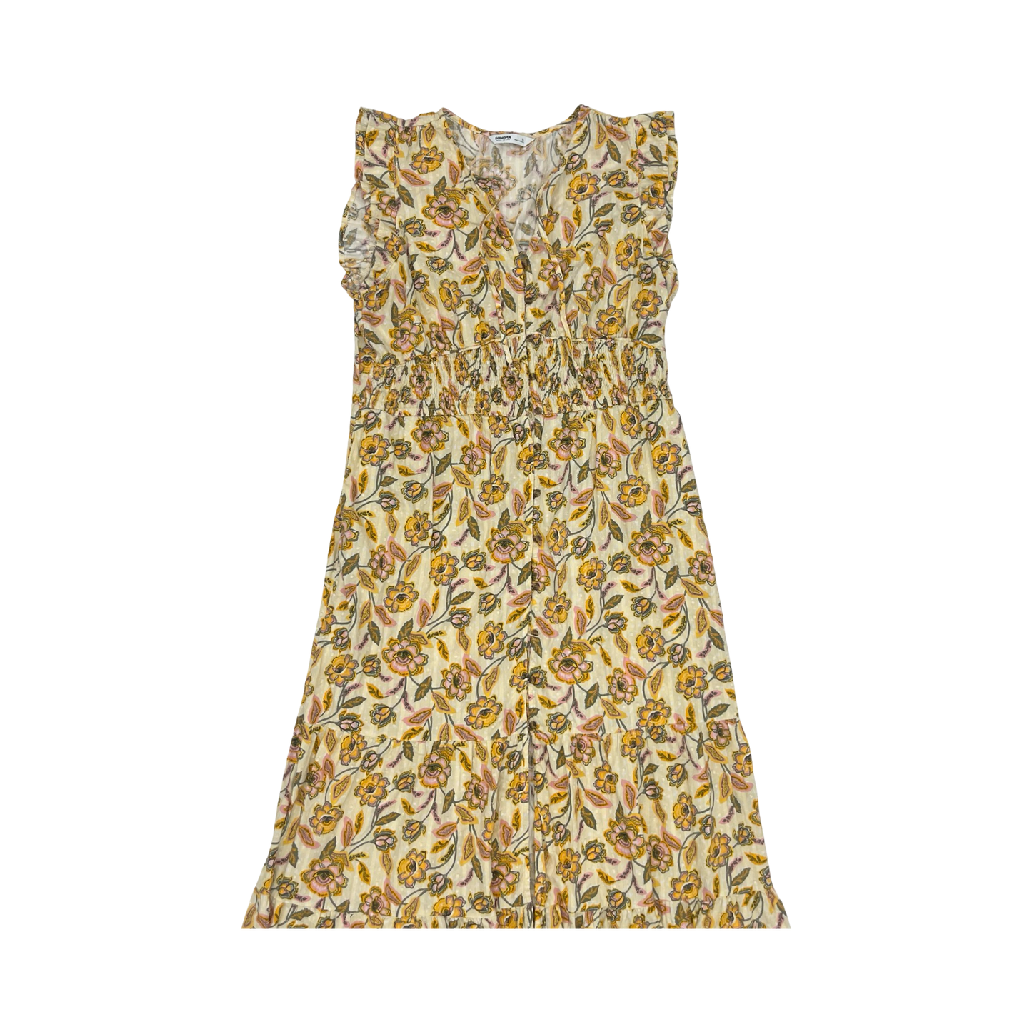Dress Casual Maxi By Sonoma In Tan & Yellow, Size:Xl