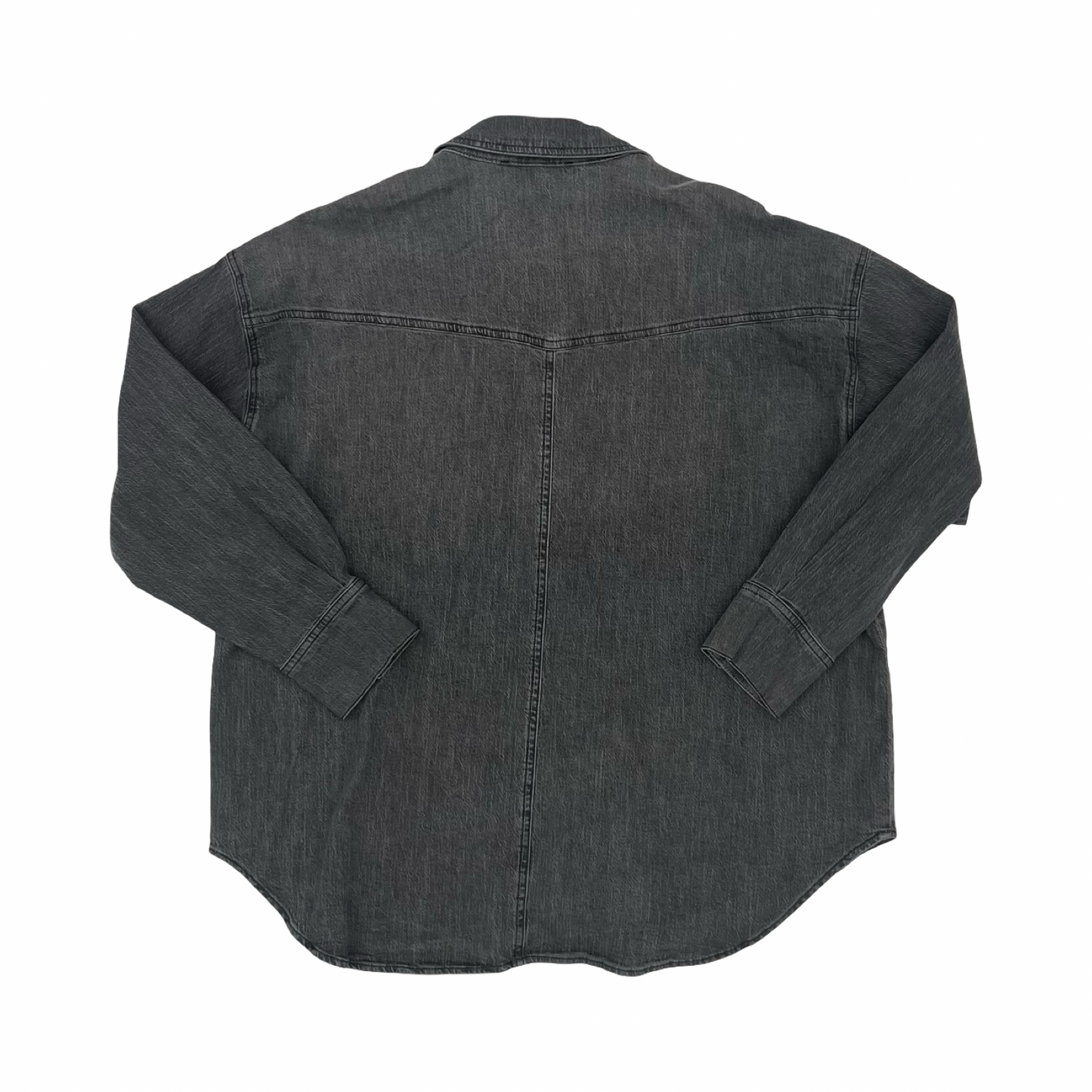 Jacket Shirt By Gloria Vanderbilt In Black Denim, Size:L