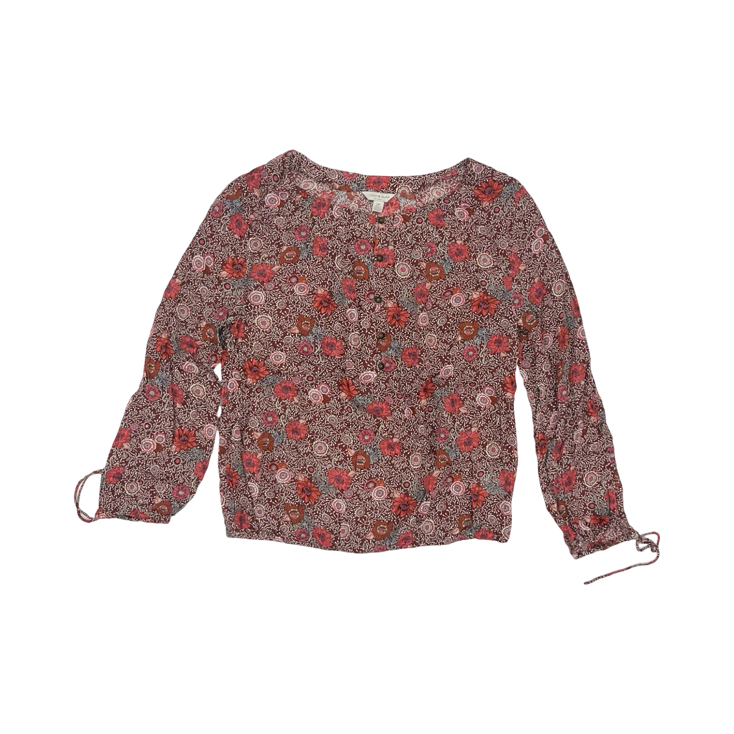 Blouse Ls By Lucky Brand In Red, Size:S