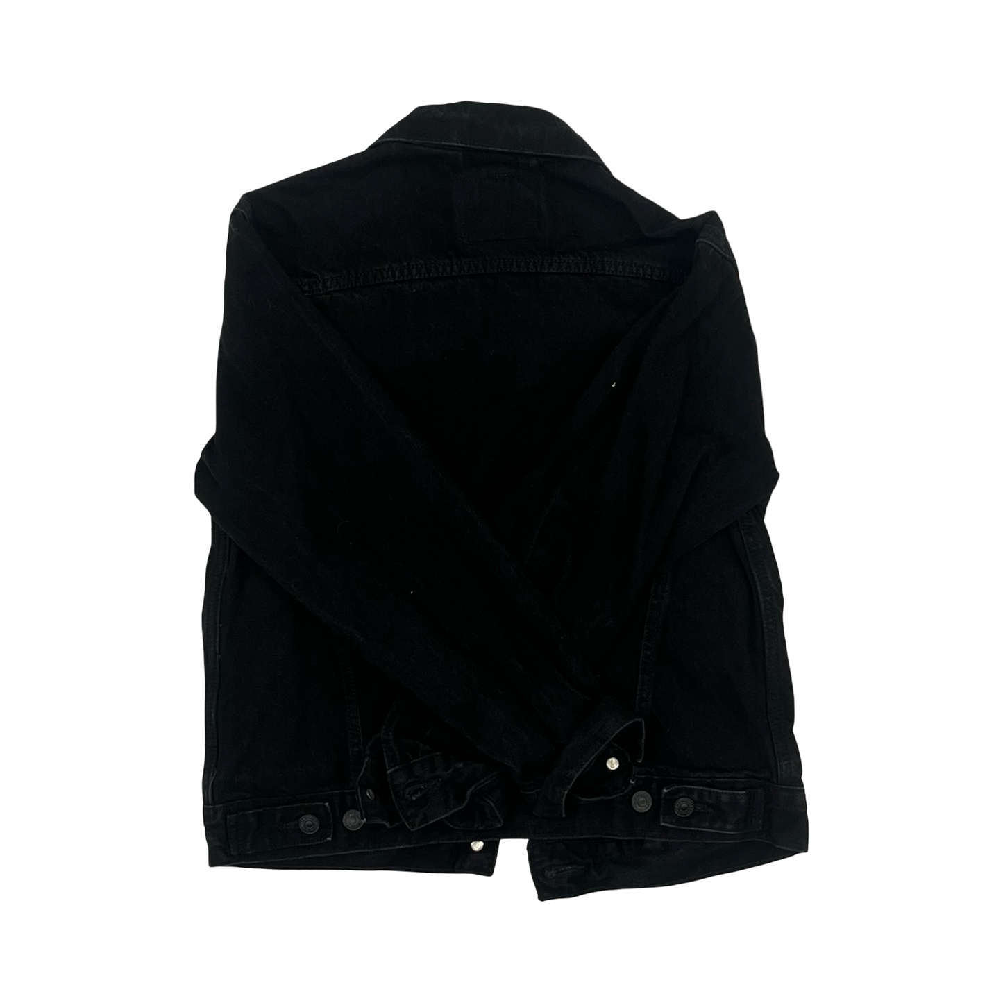 Jacket Denim By Levis In Black Denim, Size:Xs