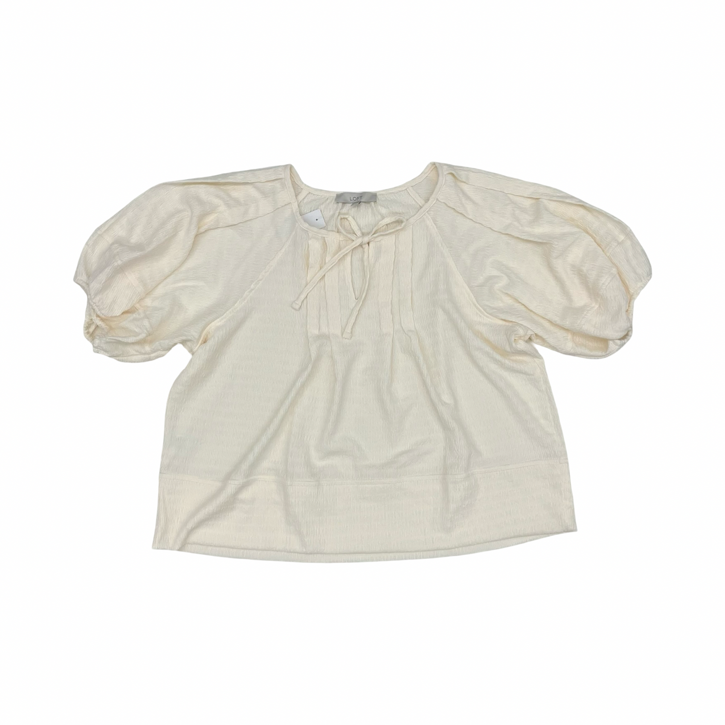 Blouse Ss By Loft In Cream, Size:Xl
