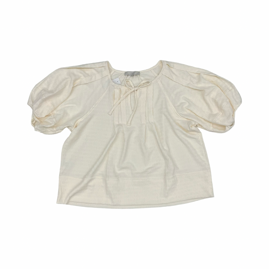 Blouse Ss By Loft In Cream, Size:Xl