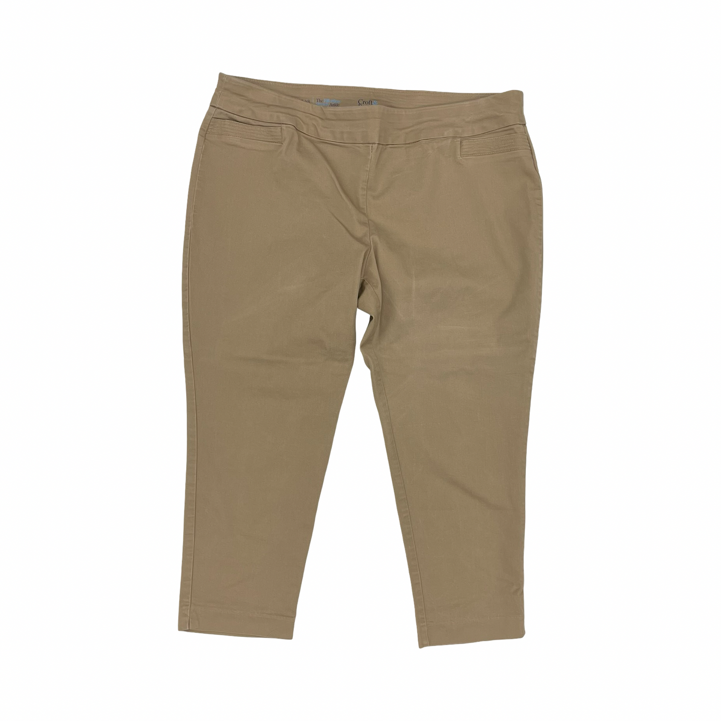 Pants Cropped By Croft And Barrow In Tan, Size:20
