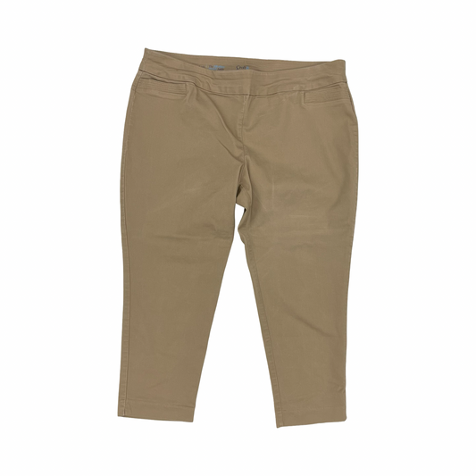 Pants Cropped By Croft And Barrow In Tan, Size:20