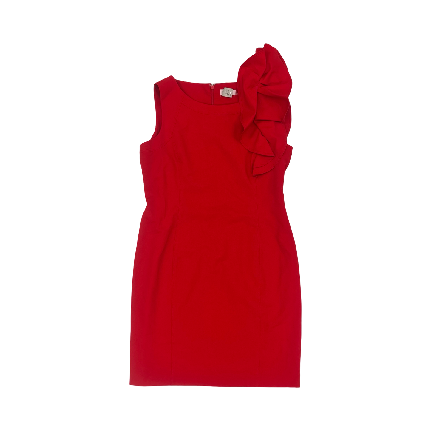 Dress Casual Midi By Calvin Klein In Red, Size:14