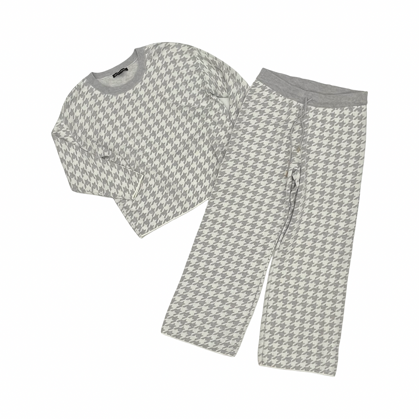 Pants Set 2Pc By Boston Proper In Grey & White, Size:L