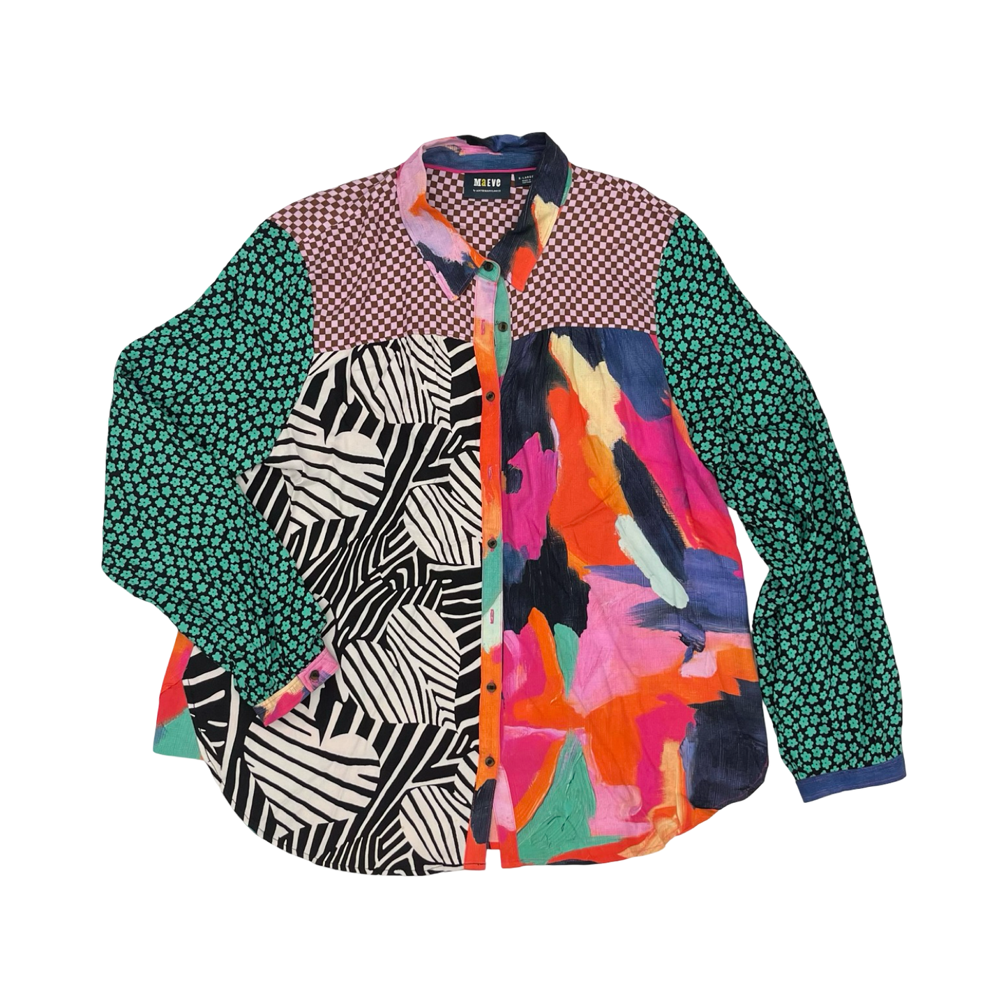 Blouse Ls By Maeve In Multi, Size:Xl