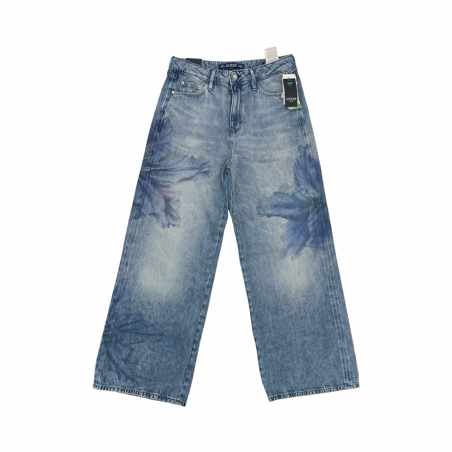 Jeans Wide Leg By Guess In Blue Denim, Size:8