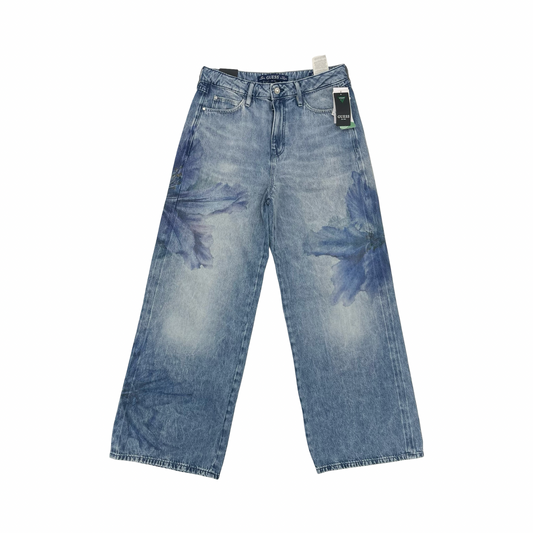 Jeans Wide Leg By Guess In Blue Denim, Size:8