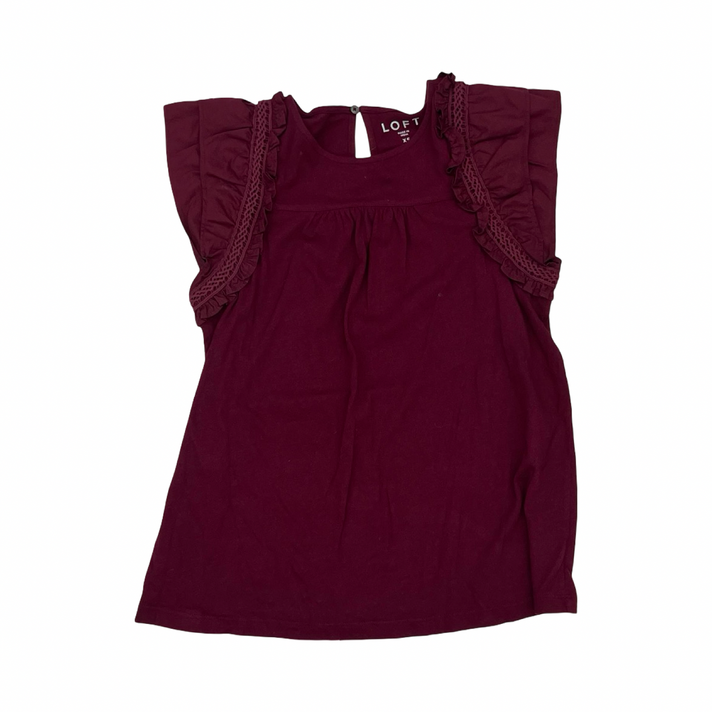 Blouse Ss By Loft In Red, Size:Xs